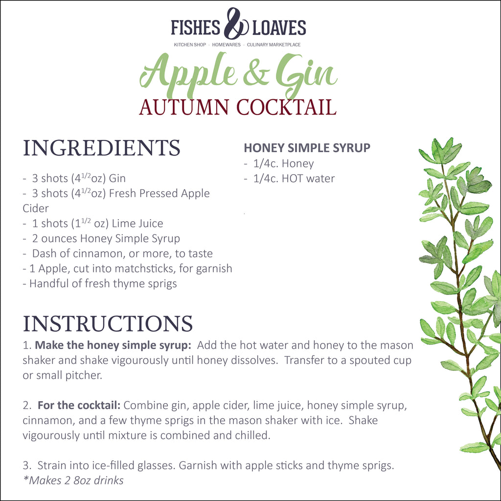 Apple and Gin Autumn Cocktail Recipe - Fishes and Loaves