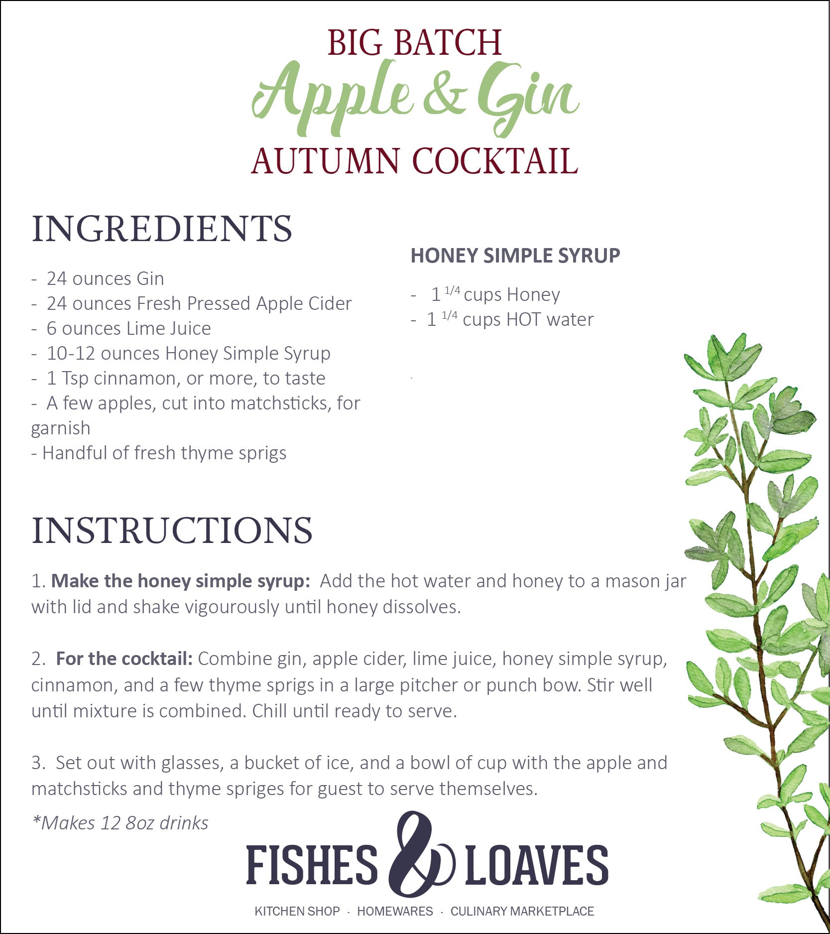 Thanksgiving Cocktail - Apple and Gin Autumn Cocktail Recipe
