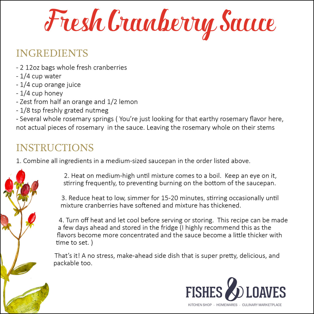 Fresh Cranberry Sauce - Fishes and Loaves
