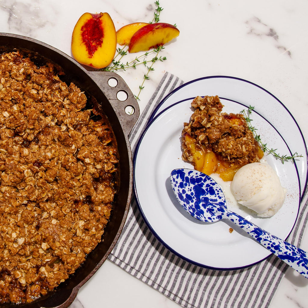 Iron Skillet Peach Crisp Crumble