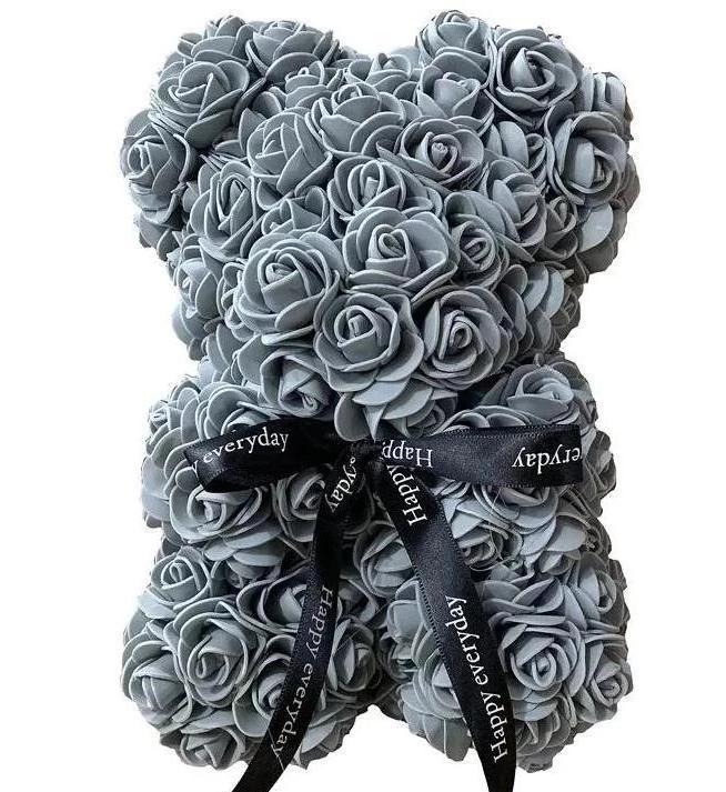 grey rose teddy bear