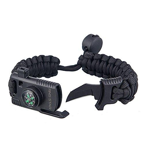 SIGMA Flint Fire Sticks Survival Outdoor Bracelet For Hiking Gear Travelling Camping Gear Kit Survival Knife Whistle. 1 or 2 PACK Parachute Rope Bracelet Survival Gear Paracord Bracelet Compass Stone 