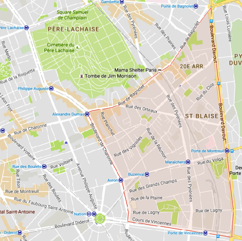 Plan Village de Charonne Paris