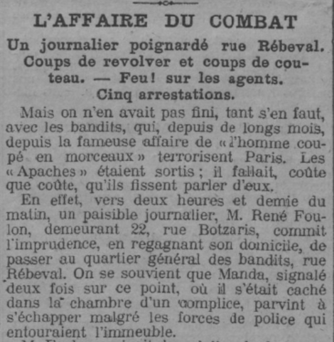 L'affaire du combat