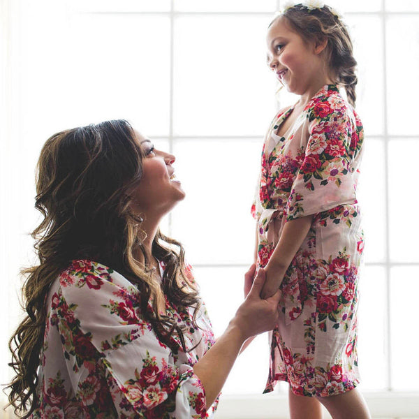 mother and daughter matching robes