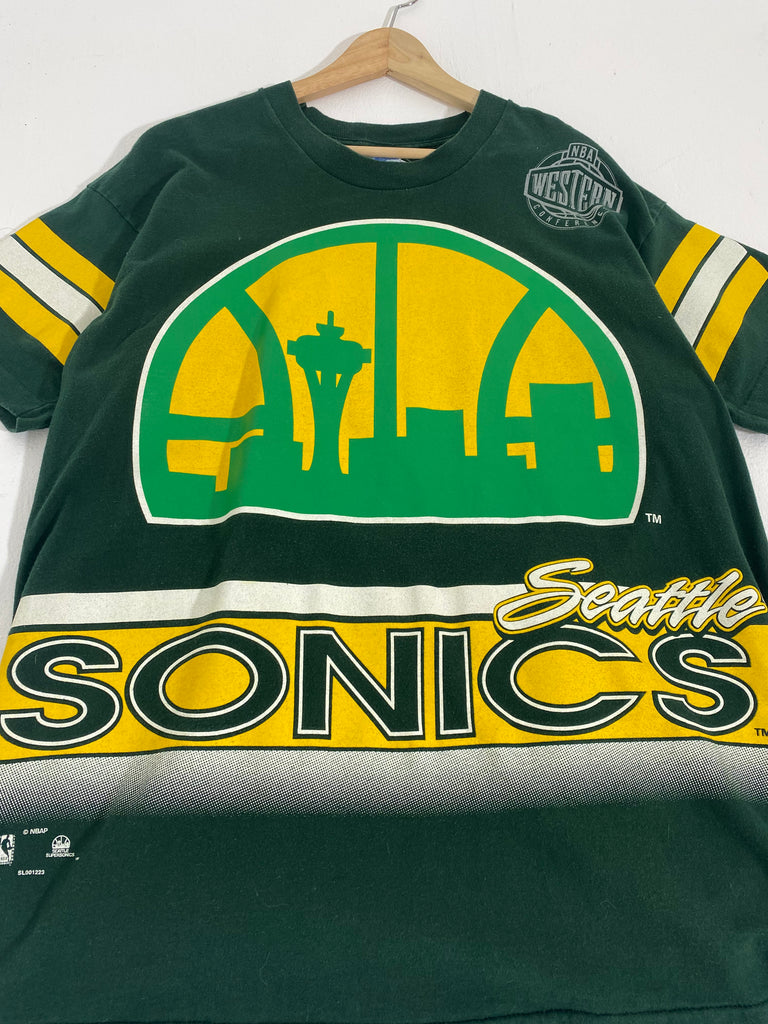 Vintage 1990's Seattle Super Sonics A.O.P. Salem Sportswear T 