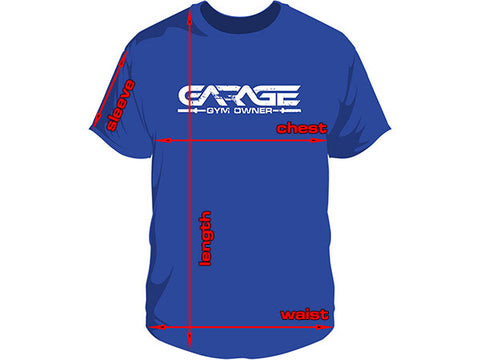 Sizing Guide for Garage Gym T-Shirts