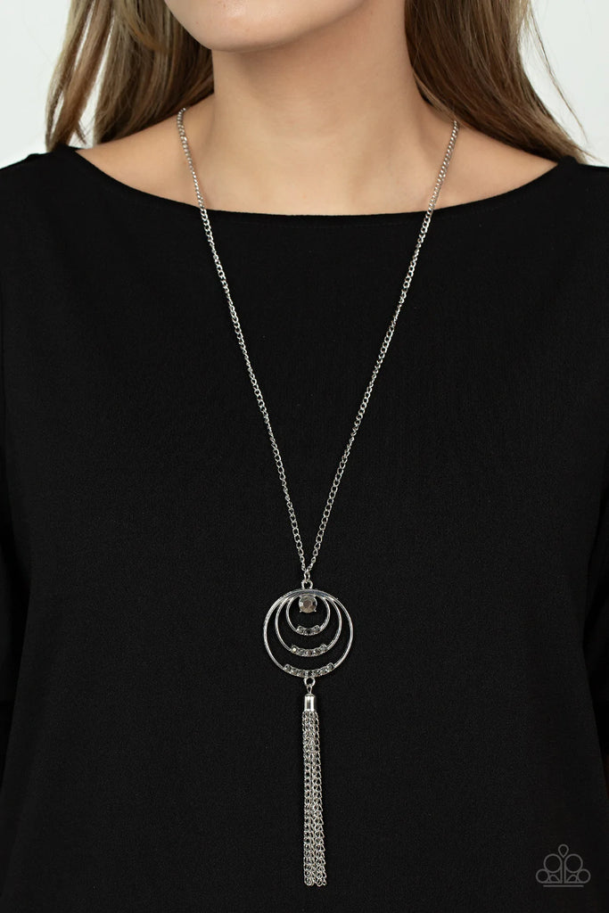 Paparazzi "Spiraling Sparkle" Silver Necklace & Earring Set