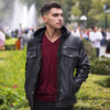 AXEL - MENS'S HOODED LEATHER JACKET - HighwayLeather