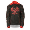 Ladies 3/4 Textile Jacket w/ Reflective Tribal Detail - HighwayLeather