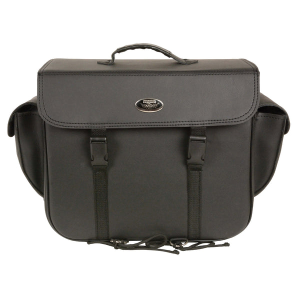 16X13X7 SH583-BLK-PCS Milwaukee Leather Title-Large PVC Sissy Bar Bag w/Carry Handle Black 