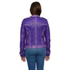 Women's Sheepskin Asymmetrical Moto Jacket w/ Studding - HighwayLeather