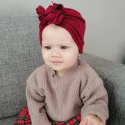 Triple Bow Beanie- Maroon