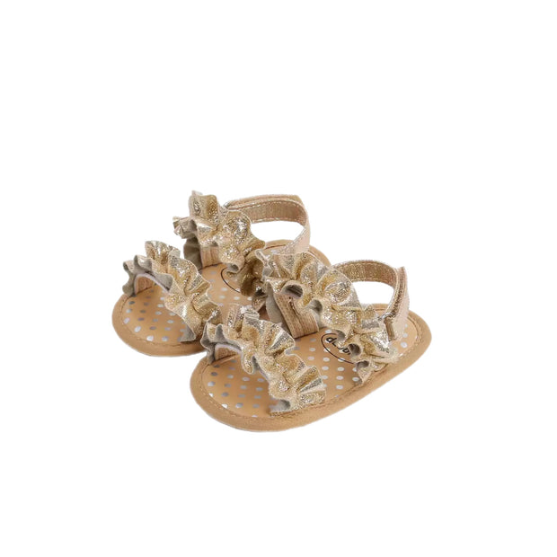 Rita Ruffle Sandals - Gold