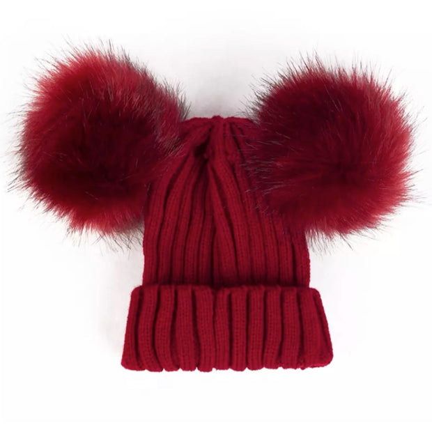 Pompom Beanie - Royal Red Pompom