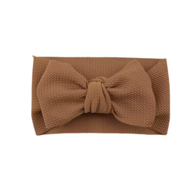 Natalia Bow Headband- Wood Brown