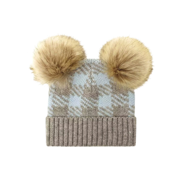 Olly Pompom Beanie- Blue