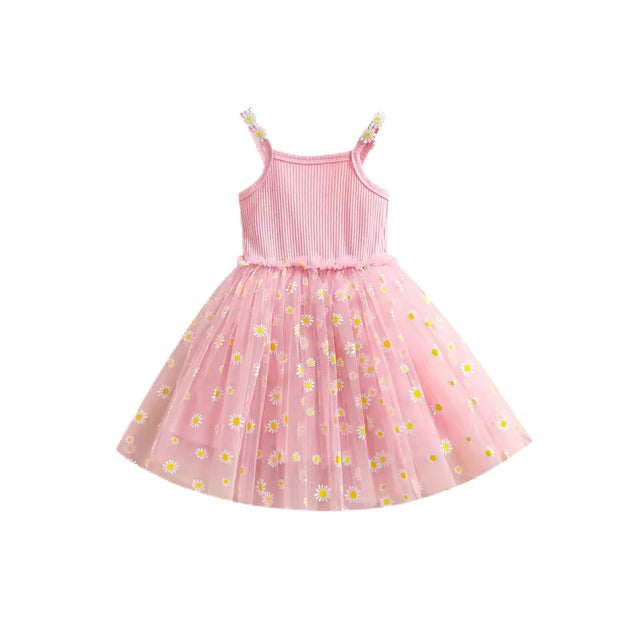 Trysta Tutu Dress- Coral Daisy