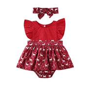 Deer Xmas Dress OR Deer Xmas Romper Set