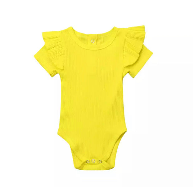 Flutter Sleeved Onesie- Fluro Yellow