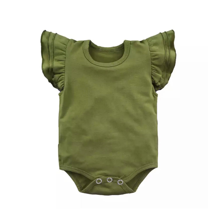 Basic Flutter Onesie - Olive