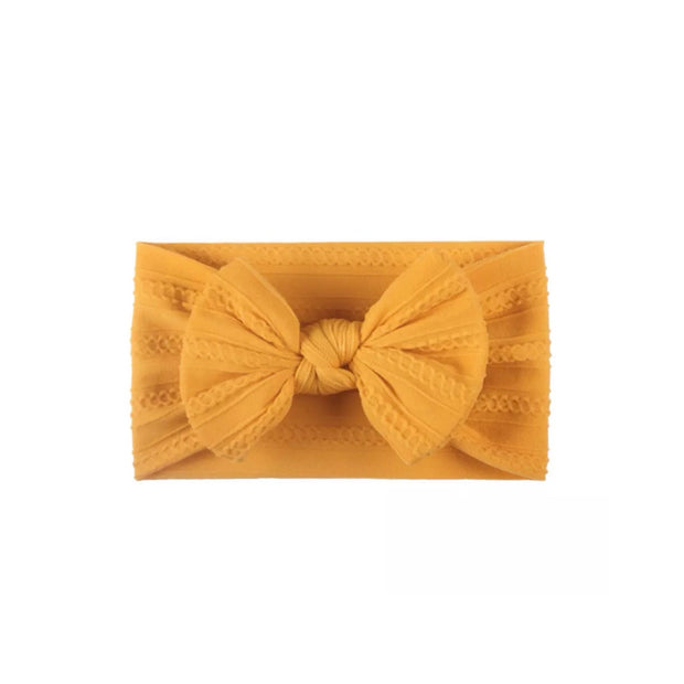 Gabby Bow Headband- Mustard