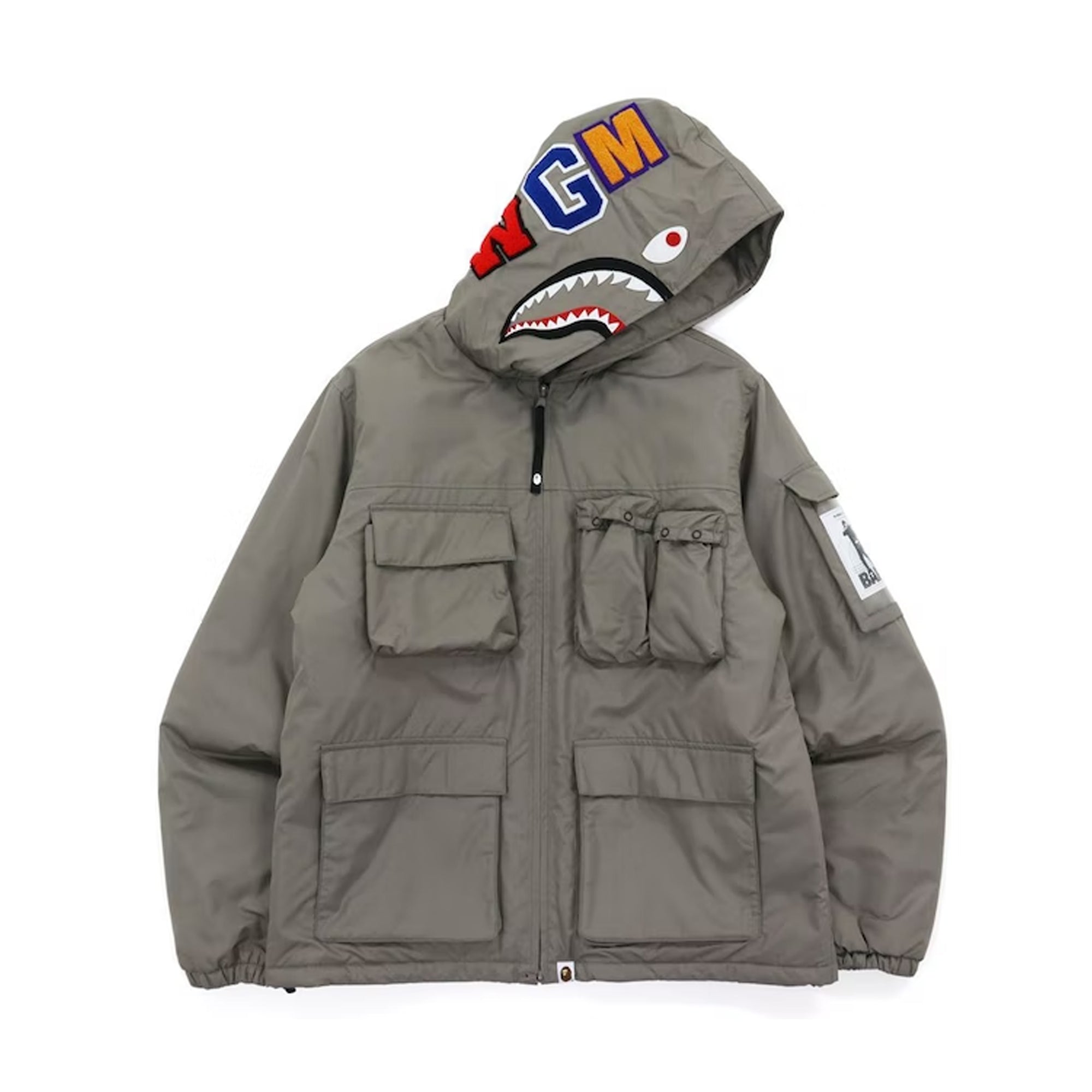 Bape Multi Pocket Shark Hoodie Jacket Gray – PLUS