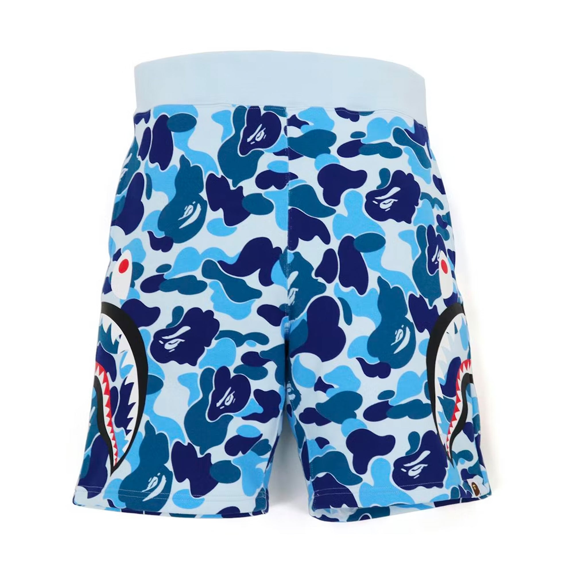 Bape Big ABC Camo Side Shark Sweat Shorts Blue