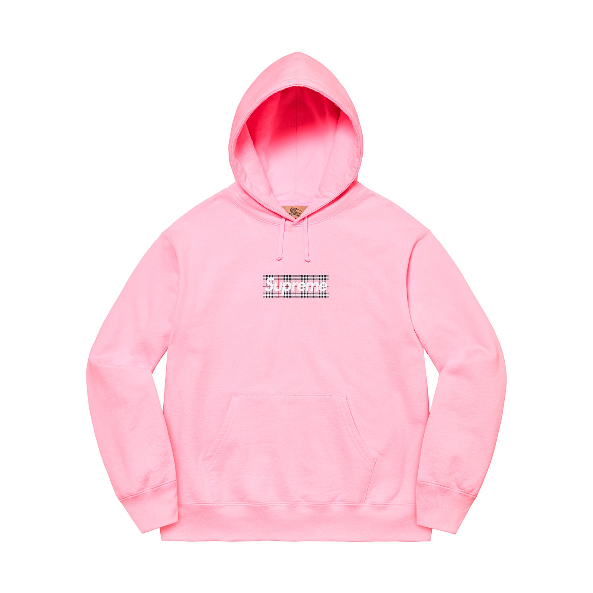 Supreme Burberry Box Logo Hooded Sweatshirt Light Pink | PLUS