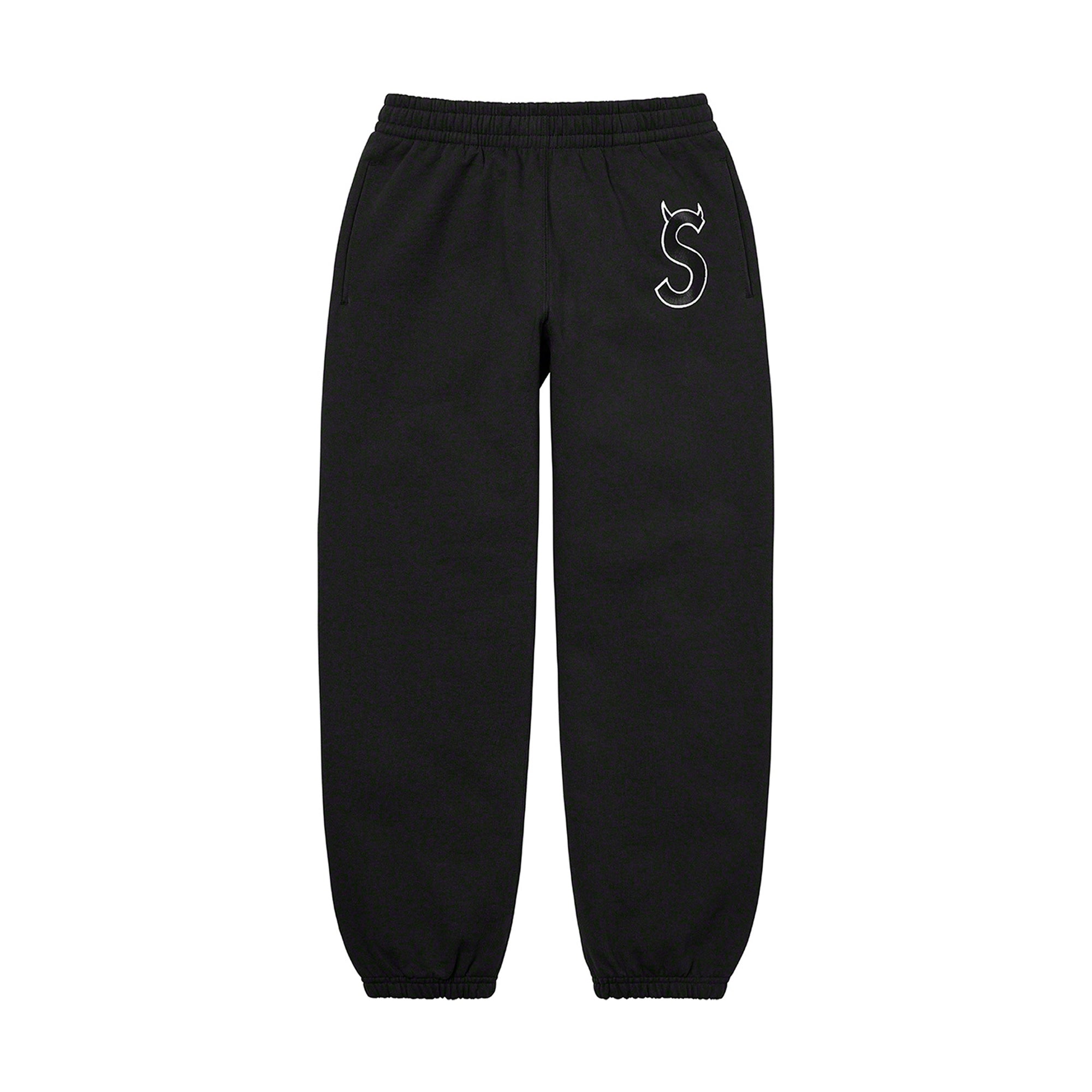 Supreme S Logo Sweatpant Black (FW22) | PLUS