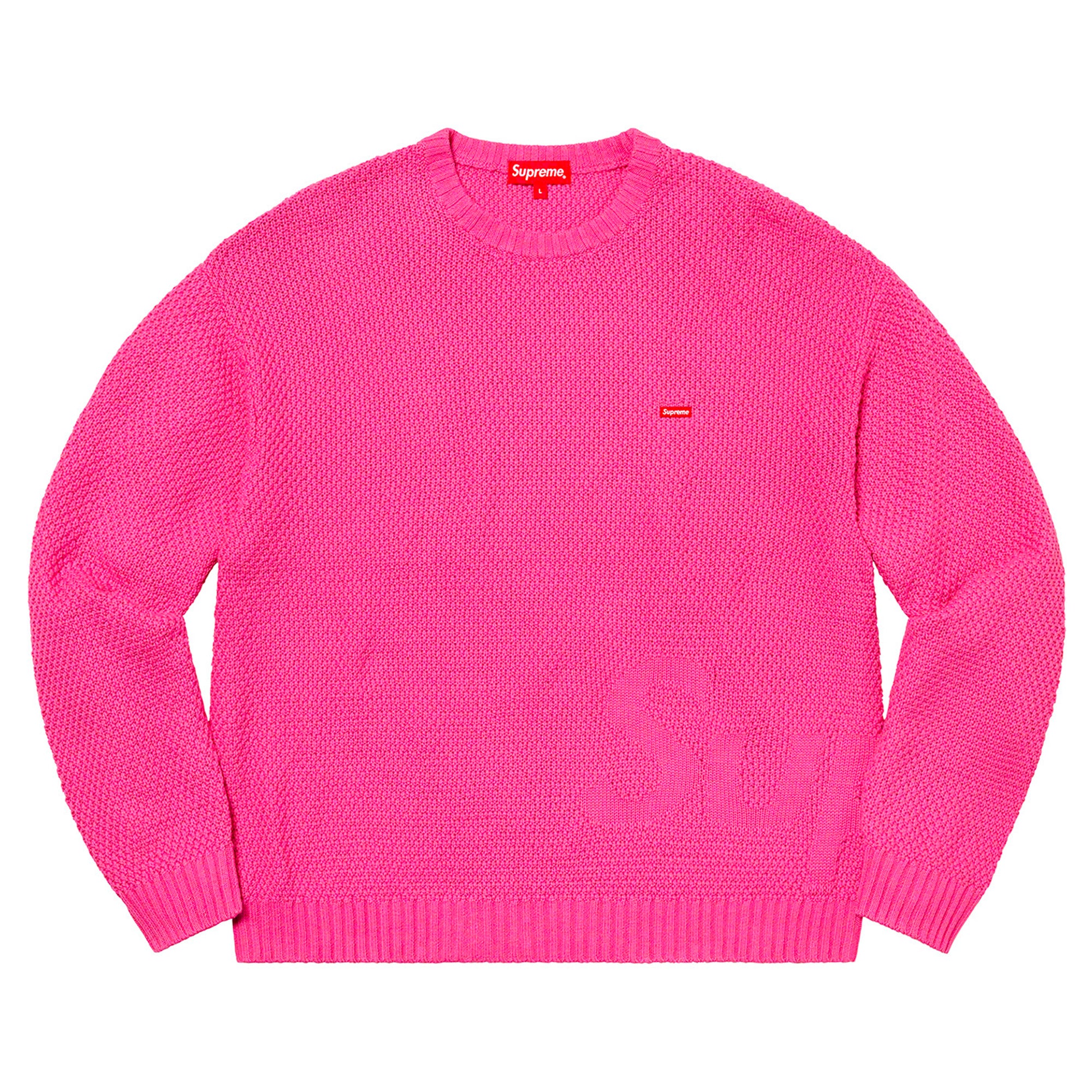 Supreme Textured Small Box Sweater Pink | PLUS