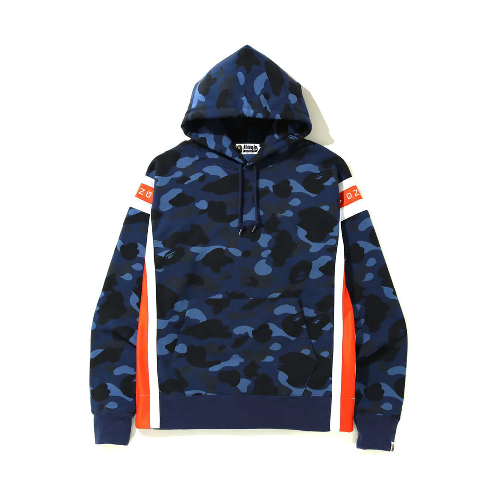 Bape Color Camo Logo Tape Pullover Hoodie Navy – PLUS