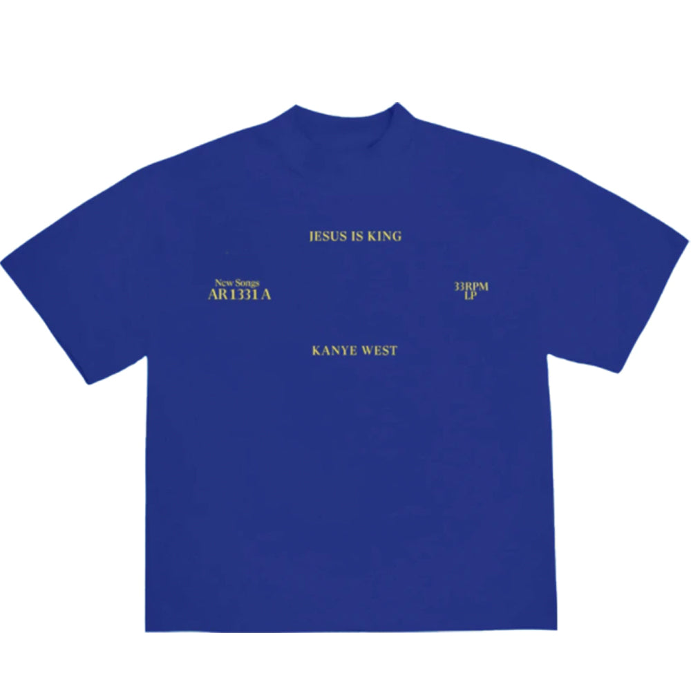 Kanye West Jesus Is King Vinyl I T-shirt Blue | PLUS