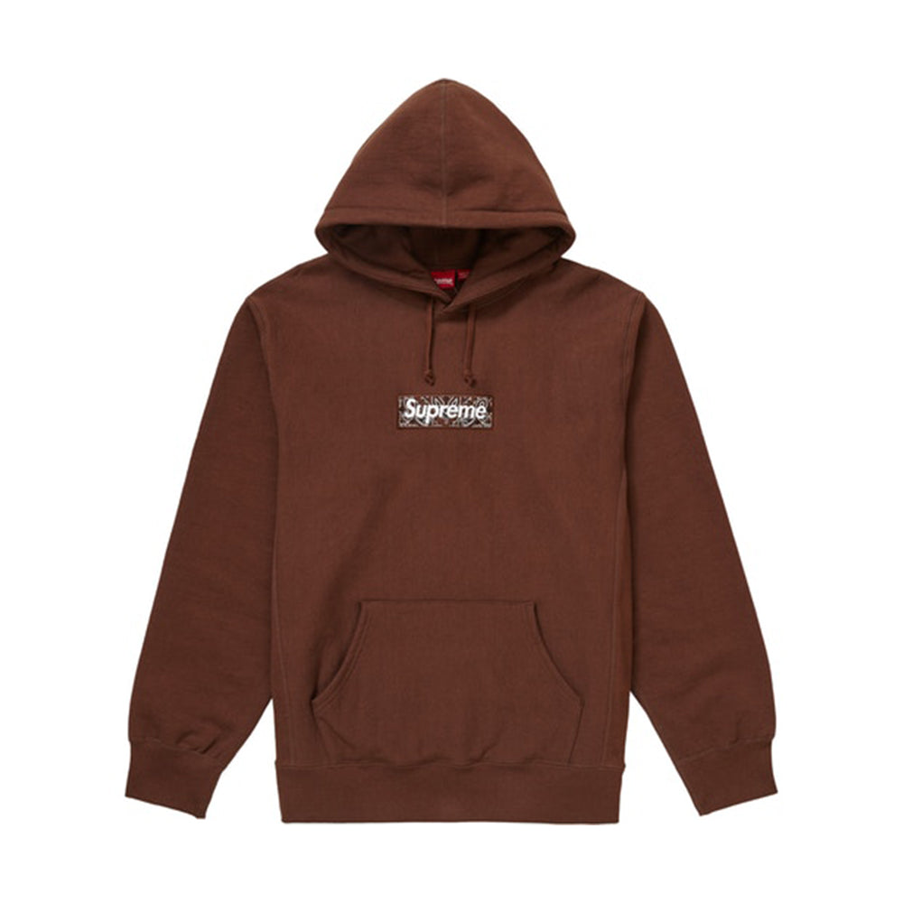 Supreme Bandana Box Logo Hooded Sweatshirt Dark Brown | PLUS
