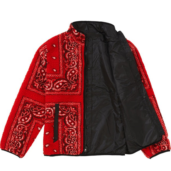 Supreme Reversible Bandana Fleece Jacket Red – Plus