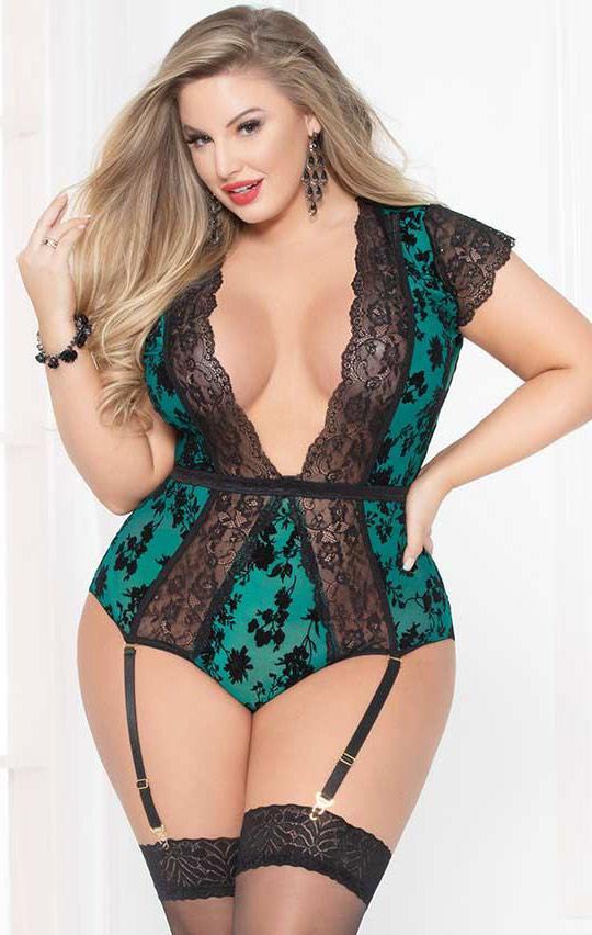 Green Mesh Plus Size Teddy Women S Plus Size Green Teddy