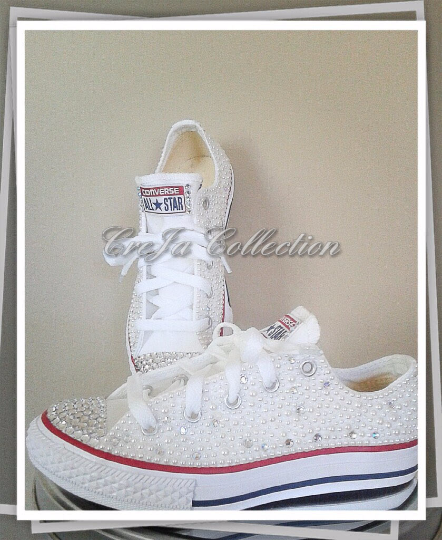 white bling converse