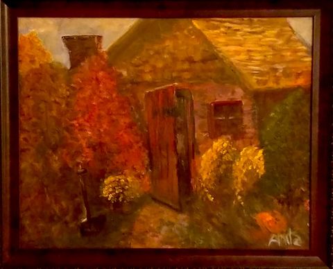Landscaper's Hut Oil Painting 