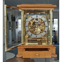 AMS 2187-1 Walnut Burl Finish Mechanical Mantel Clock