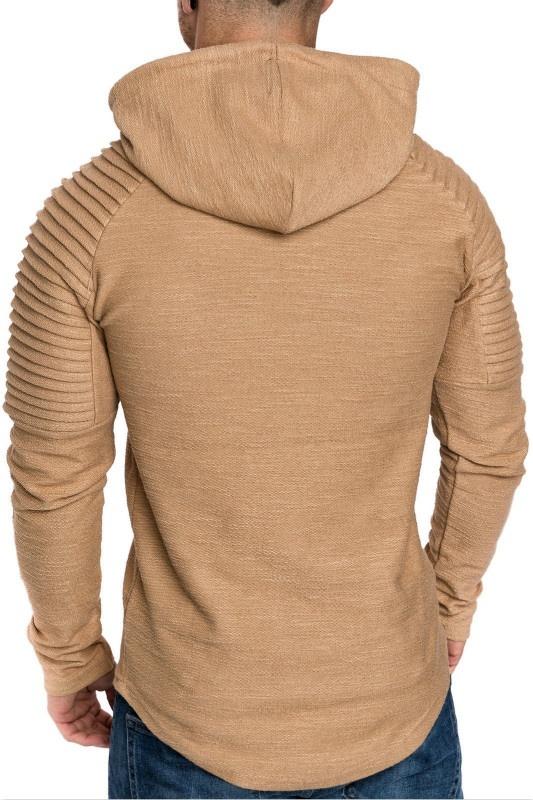 solid pleated hoodie