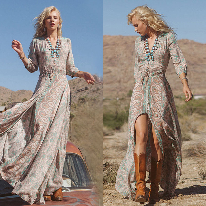 summer boho long maxi dress