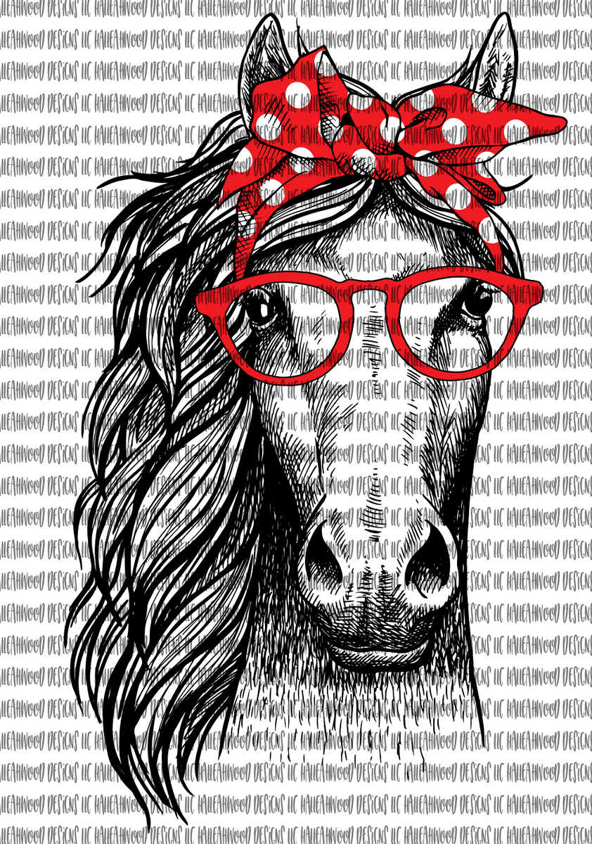 Download Svg Horse With Bandana And Glasses Halleahwood PSD Mockup Templates