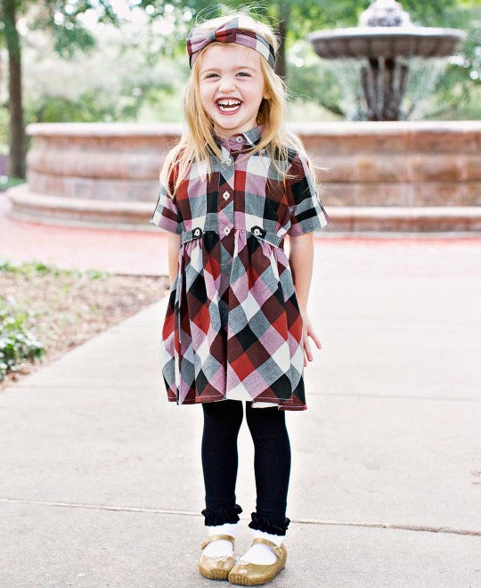 black and red plaid baby dress