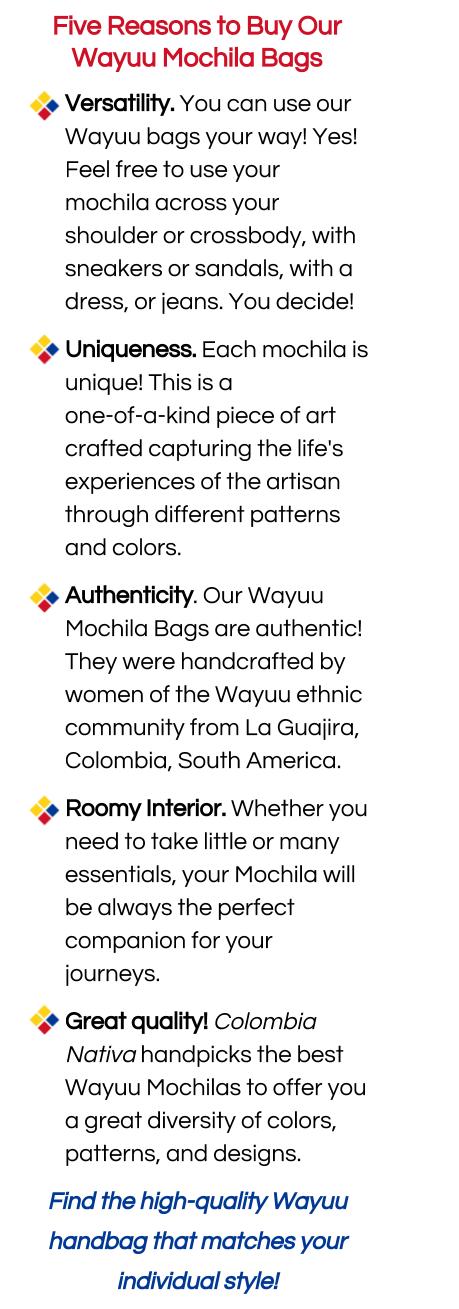 Five Reasons to Love Your Wayuu Mochila Bag