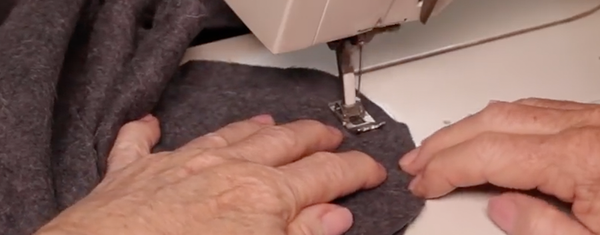 the draped coat stitching the side seam