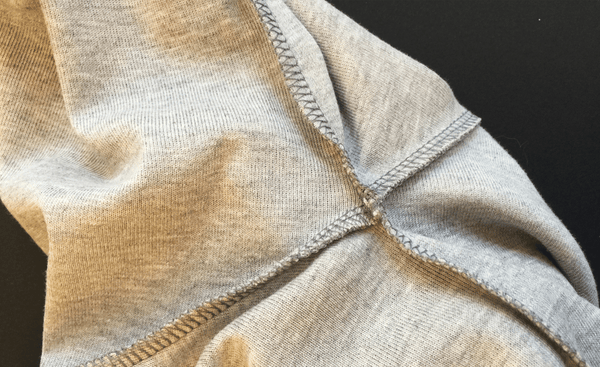 underarm stitching of hooded jumper