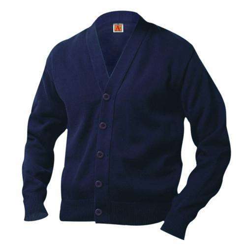 blue cardigan sweater