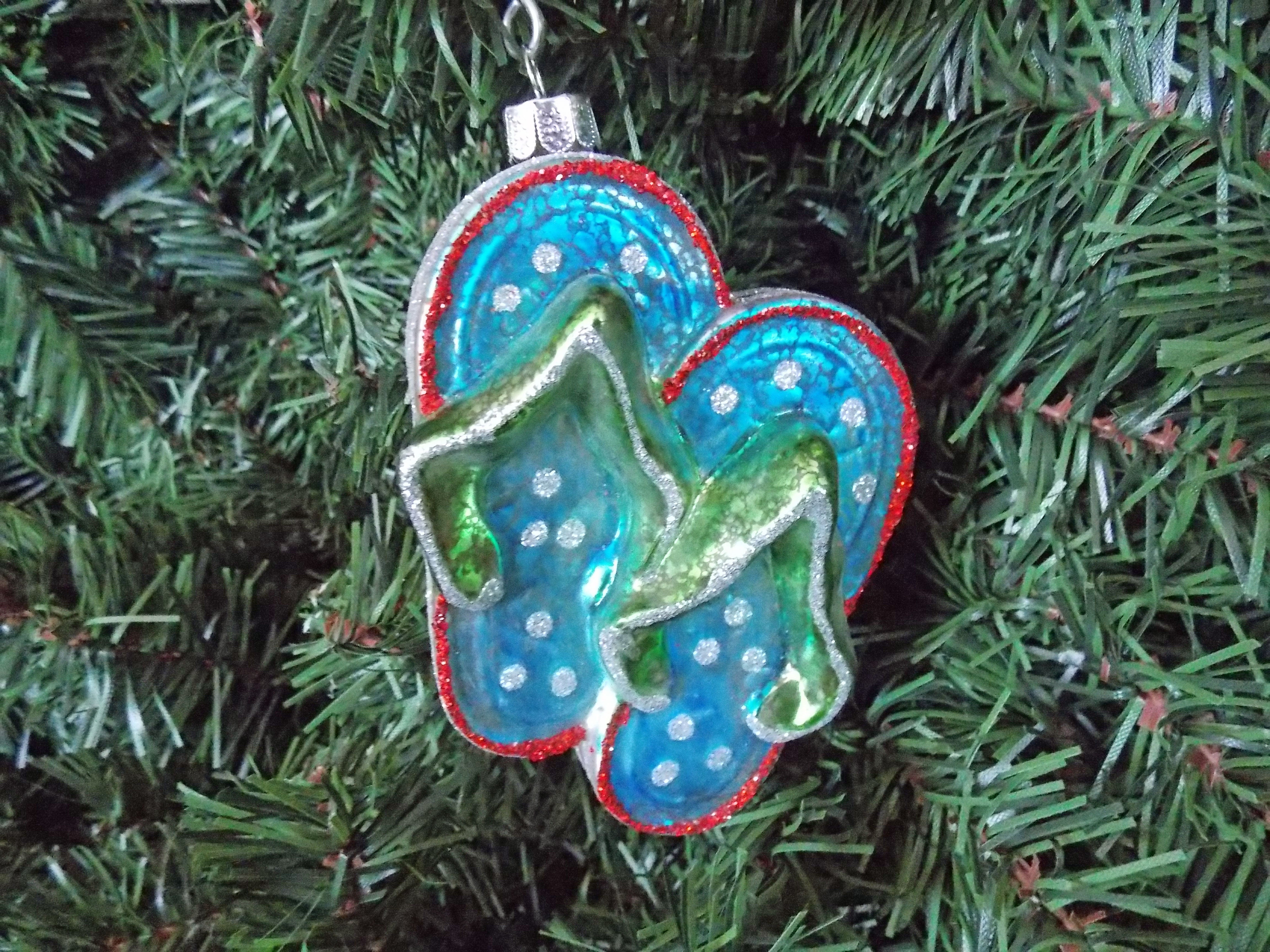 Flip Flops Coastal Christmas Ornament