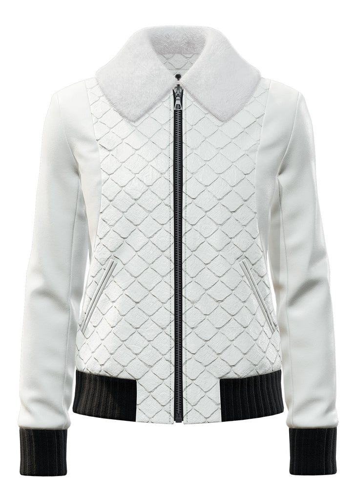Exotic Fishscale and Lambskin in All White <a class="price-for-collection">$2330</a>