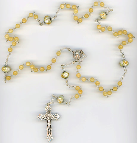 Yellow Jade Rosary